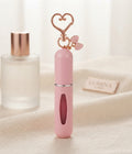 5ml Refillable Perfume Atomizer - Cute Travel-Friendly Fragrance Spray Bottle with Heart Ring & Bow Charm