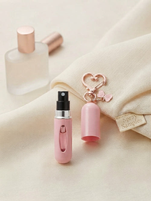 5ml Refillable Perfume Atomizer - Cute Travel-Friendly Fragrance Spray Bottle with Heart Ring & Bow Charm